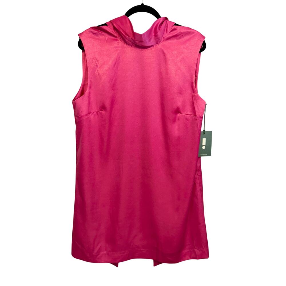 Daily Drills Satin Top Blouse Large Pink Career Office Workwear Barbiecore NWT